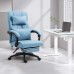 DOWINX Leather Office Chair, Ergonomic PU Gaming Computer Chair with Footrest, Lumbar Support, Swivel Wheels for Home, Office - LS-6653P